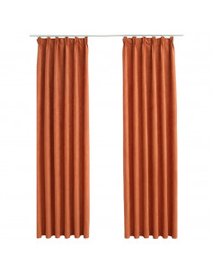 Tende Oscuranti con Ganci 2 pz Ruggine 140x225 cm