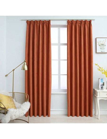 Tende Oscuranti con Ganci 2 pz Ruggine 140x225 cm