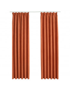 Tende Oscuranti con Ganci 2 pz Ruggine 140x245 cm