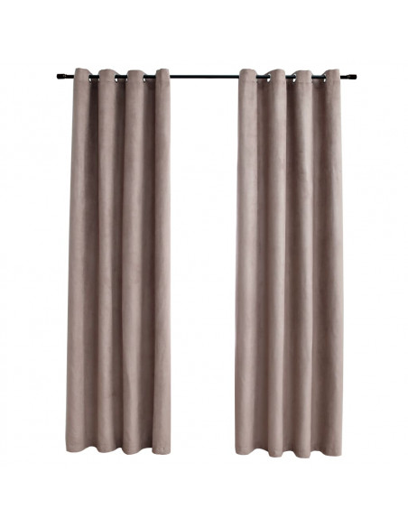 Tende Oscuranti con Anelli Metallo 2 pz Grigio Talpa 140x175 cm