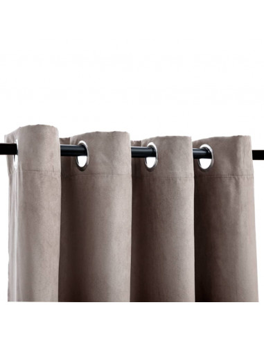 Tende Oscuranti con Anelli Metallo 2 pz Grigio Talpa 140x175 cm