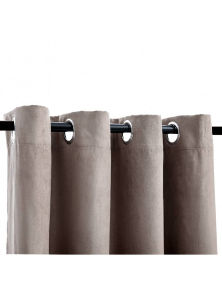 Tende Oscuranti con Anelli Metallo 2 pz Grigio Talpa 140x175 cm