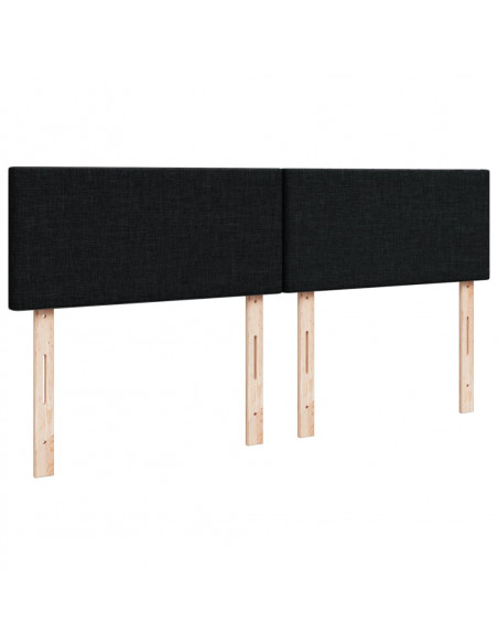Giroletto a Molle con Materasso Nero 140x190 cm in Tessuto