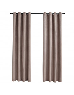 Tende Oscuranti con Anelli Metallo 2 pz Grigio Talpa 140x225 cm