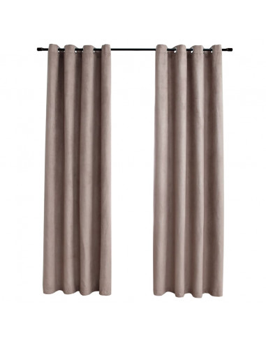 Tende Oscuranti con Anelli Metallo 2 pz Grigio Talpa 140x225 cm