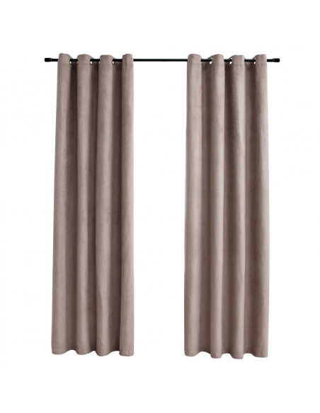 Tende Oscuranti con Anelli Metallo 2 pz Grigio Talpa 140x225 cm