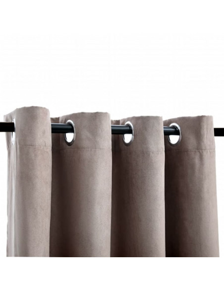 Tende Oscuranti con Anelli Metallo 2 pz Grigio Talpa 140x225 cm