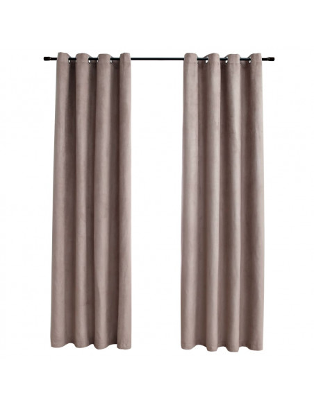 Tende Oscuranti con Anelli Metallo 2pz Grigio Talpa 140x245 cm