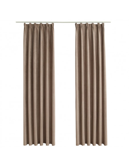 Tende Oscuranti con Ganci 2 pz Grigio Talpa 140x225 cm