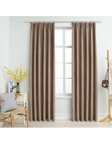 Tende Oscuranti con Ganci 2 pz Grigio Talpa 140x225 cm