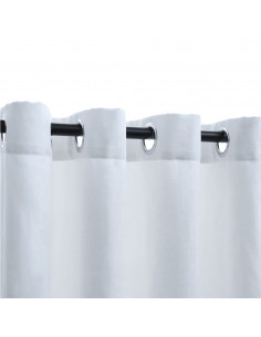 Tende Oscuranti con Anelli in Metallo 2 pz Avorio 140x175cm 2