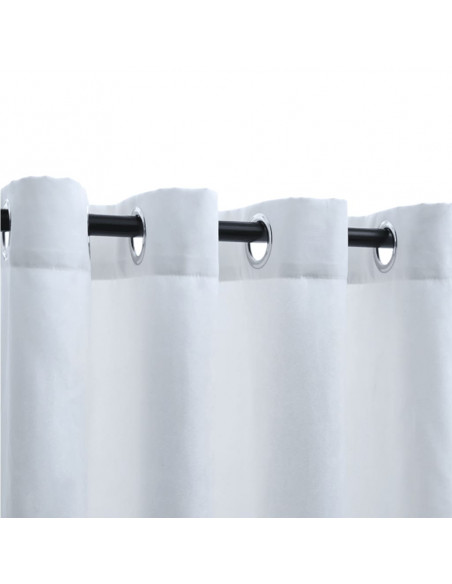 Tende Oscuranti con Anelli in Metallo 2 pz Avorio 140x175cm