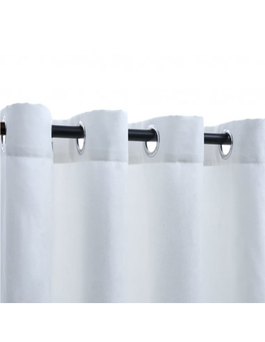 Tende Oscuranti con Anelli in Metallo 2 pz Avorio 140x245 cm