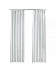 Tende Oscuranti con Ganci 2 pz Avorio 140x175 cm