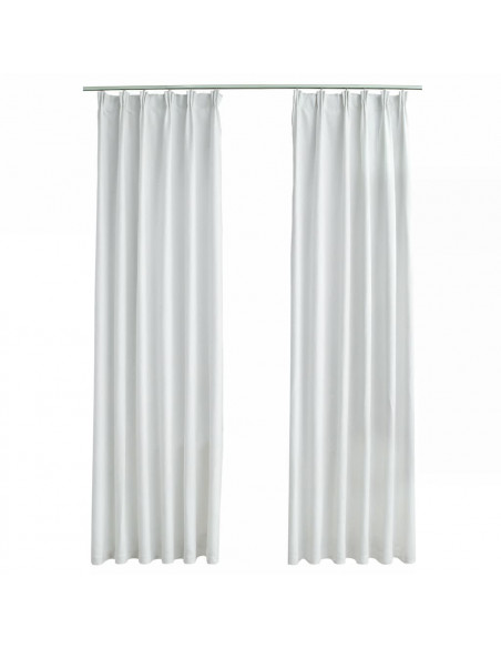 Tende Oscuranti con Ganci 2 pz Avorio 140x175 cm