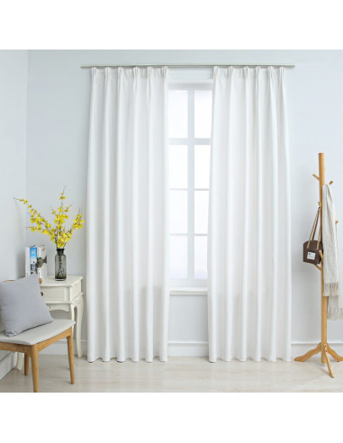 Tende Oscuranti con Ganci 2 pz Avorio 140x175 cm