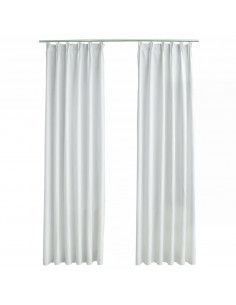 Tende Oscuranti con Ganci 2 pz Avorio 140x225 cm