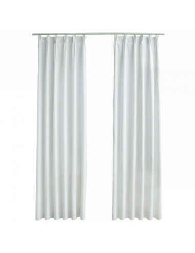 Tende Oscuranti con Ganci 2 pz Avorio 140x225 cm