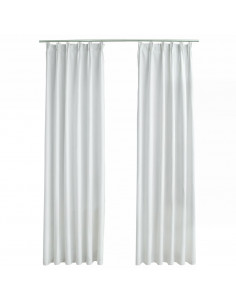 Tende Oscuranti con Ganci 2 pz Avorio 140x245 cm