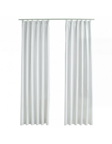 Tende Oscuranti con Ganci 2 pz Avorio 140x245 cm
