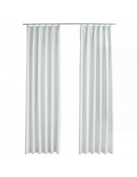 Tende Oscuranti con Ganci 2 pz Avorio 140x245 cm