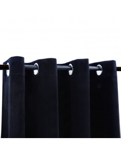 Tende Oscuranti con Anelli 2 pz Nere in Velluto 140x175 cm 2