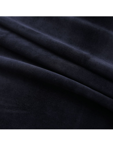 Tende Oscuranti con Anelli 2 pz Nere in Velluto 140x175 cm
