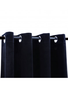 Tende Oscuranti con Anelli 2 pz Nere in Velluto 140x225 cm 2
