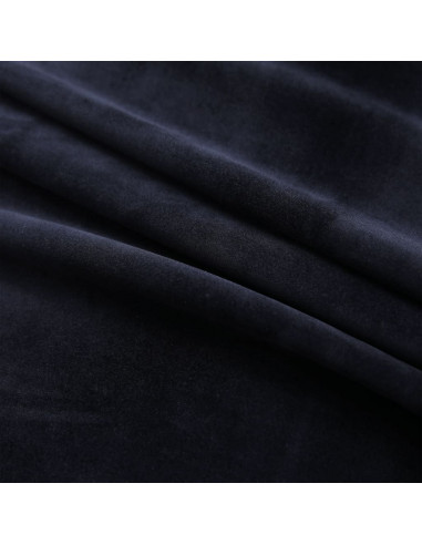 Tende Oscuranti con Anelli 2 pz Nere in Velluto 140x225 cm