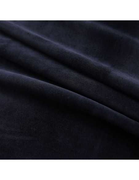 Tende Oscuranti con Anelli 2 pz Nere in Velluto 140x225 cm