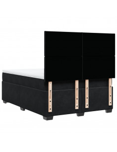 Giroletto a Molle con Materasso Nero 140x190 cm in Velluto