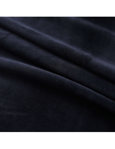 Tende Oscuranti con Anelli 2 pz Nere in Velluto 140x245 cm