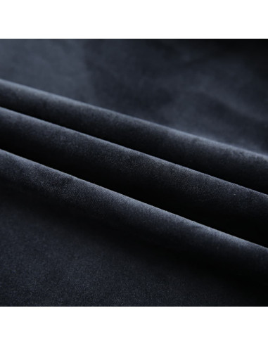 Tende Oscuranti con Ganci 2 pz Nere in Velluto 140x175 cm