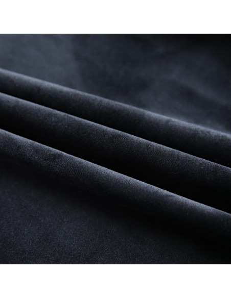 Tende Oscuranti con Ganci 2 pz Nere in Velluto 140x175 cm
