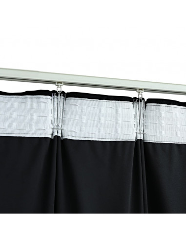 Tende Oscuranti con Ganci 2 pz Nere in Velluto 140x175 cm