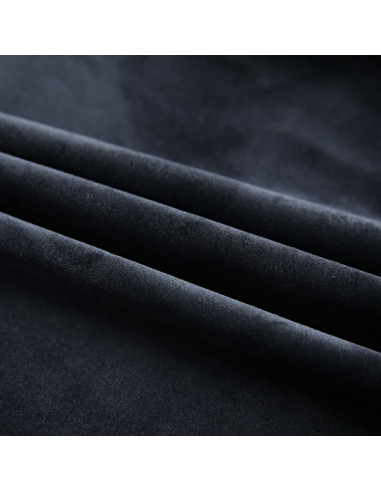 Tende Oscuranti con Ganci 2 pz Nere in Velluto 140x225 cm