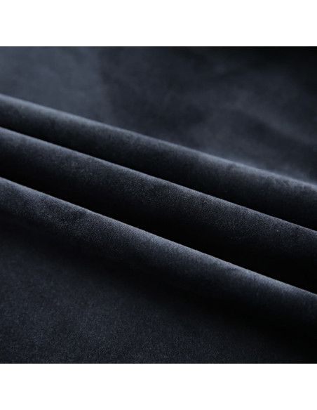 Tende Oscuranti con Ganci 2 pz Nere in Velluto 140x225 cm