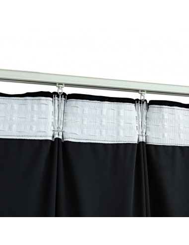 Tende Oscuranti con Ganci 2 pz Nere in Velluto 140x225 cm