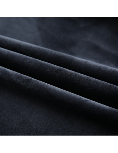 Tende Oscuranti con Ganci 2 pz Nere in Velluto 140x245 cm