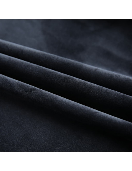 Tende Oscuranti con Ganci 2 pz Nere in Velluto 140x245 cm