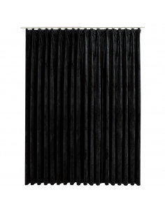 Tenda Oscurante con Ganci Nera in Velluto 290x245 cm