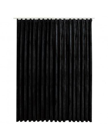 Tenda Oscurante con Ganci Nera in Velluto 290x245 cm
