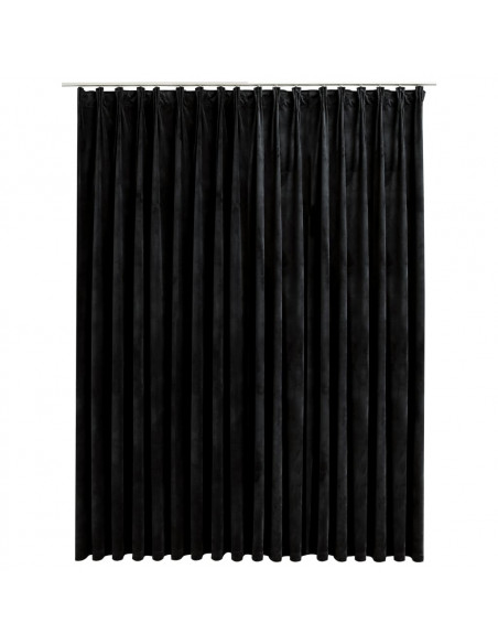 Tenda Oscurante con Ganci Nera in Velluto 290x245 cm