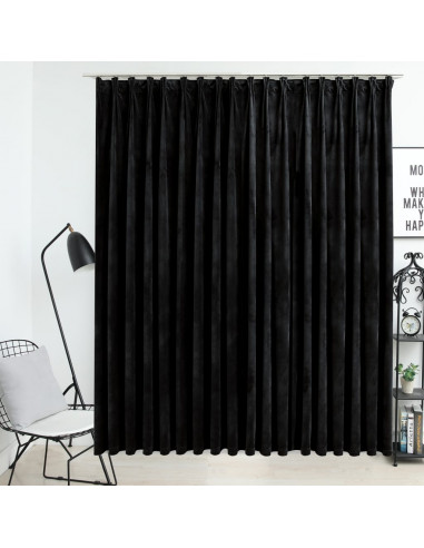 Tenda Oscurante con Ganci Nera in Velluto 290x245 cm