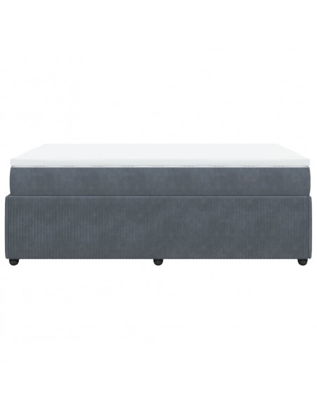 Giroletto a Molle con Materasso Grigio Scuro 120x190 cm Velluto
