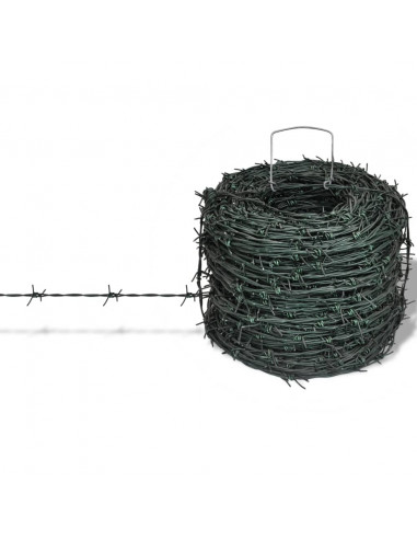 Filo spinato verde a rotolo 100 m