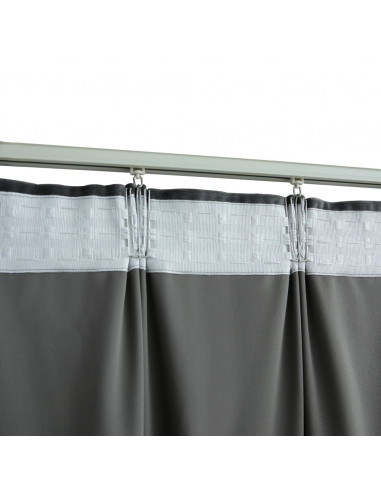 Tende Oscuranti con Ganci 2 pz Antracite in Velluto 140x175 cm
