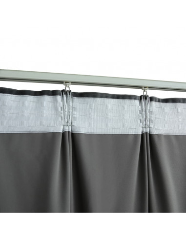 Tende Oscuranti con Ganci 2 pz Antracite in Velluto 140x225 cm