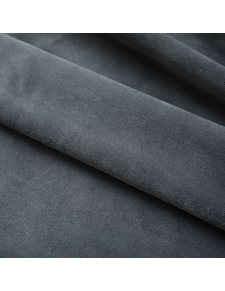 Tende Oscuranti con Ganci 2 pz Antracite in Velluto 140x245 cm