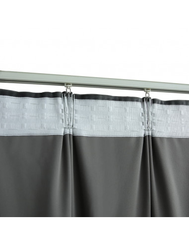 Tende Oscuranti con Ganci 2 pz Antracite in Velluto 140x245 cm